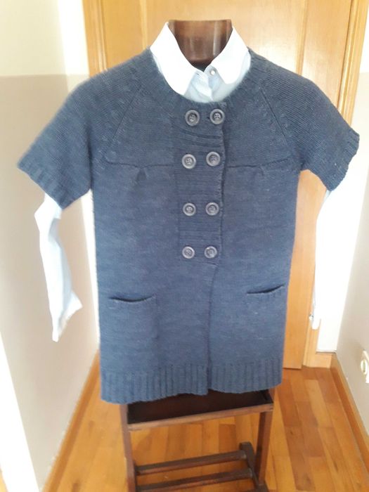 Casaco de malha, altura a 3/4, tamanho 36