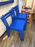 Krzesła niebieskie matalowe Ikea Genesön 7 sztuk