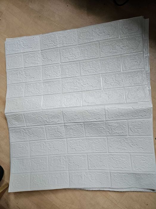 Tapeta ścienna samoprzylepna panel cegła biała 3D KAMIEŃ