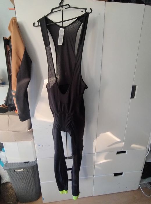 Spodnie zimowe rowerowe długie z szelkami Btwin RC100 XL