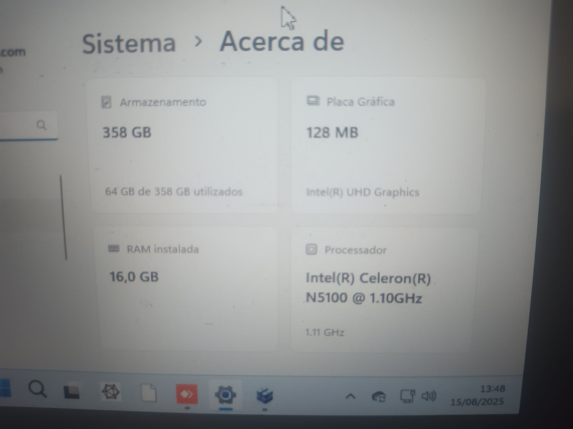 Mini PC asus intel celeron n5100 16gb ram 1.1 ghz