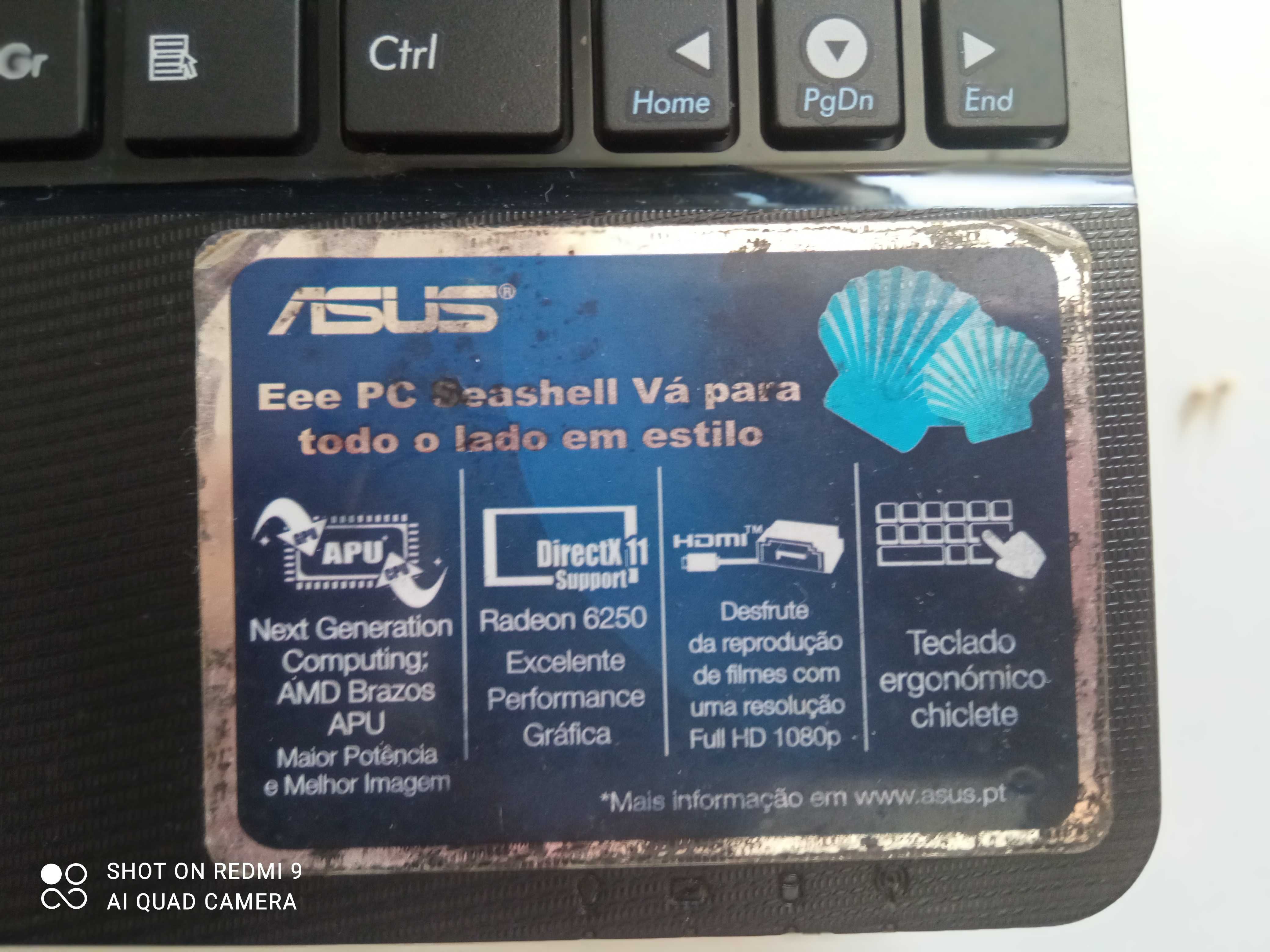 Netbook asus para peças com 2GB memoria