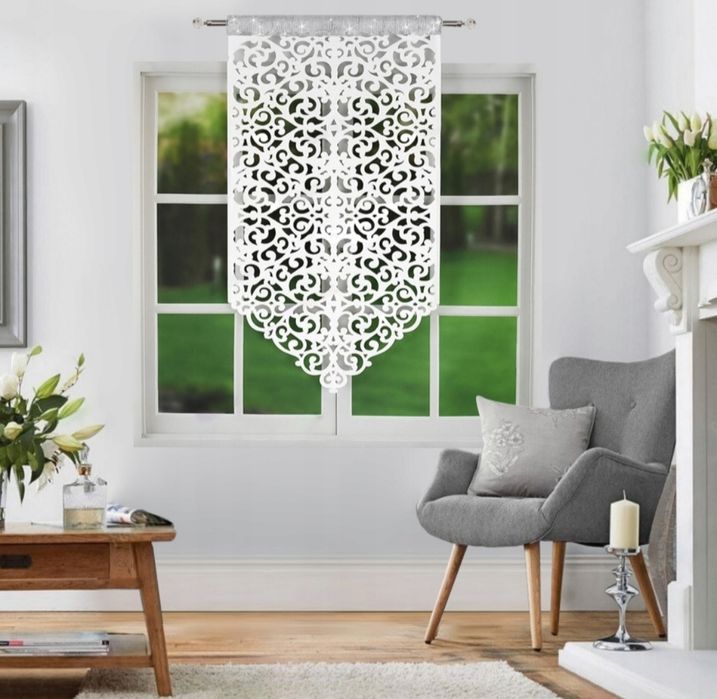 Firanka panel ażurowy z cyrkoniami Glamour panel filcowy  piękny dekor