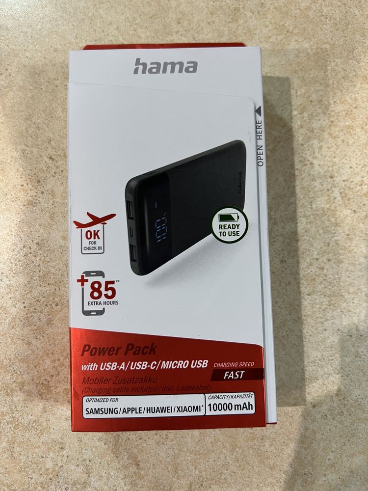Потужний павербанк Hama Power Pack LED10 10000 mAh .