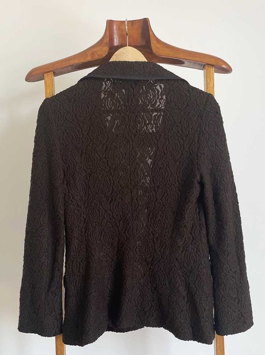 Casaco castanho com padrão de renda Gerard Darel