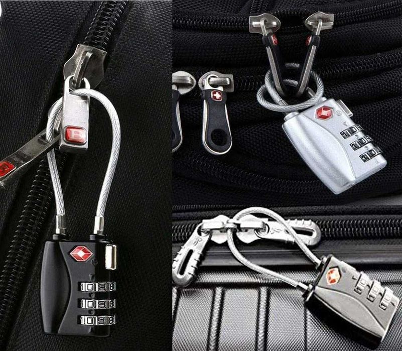 Kłódka do walizki bagażu blokada TSA 3tarczowy zamek szyfrowy K3 2 szt