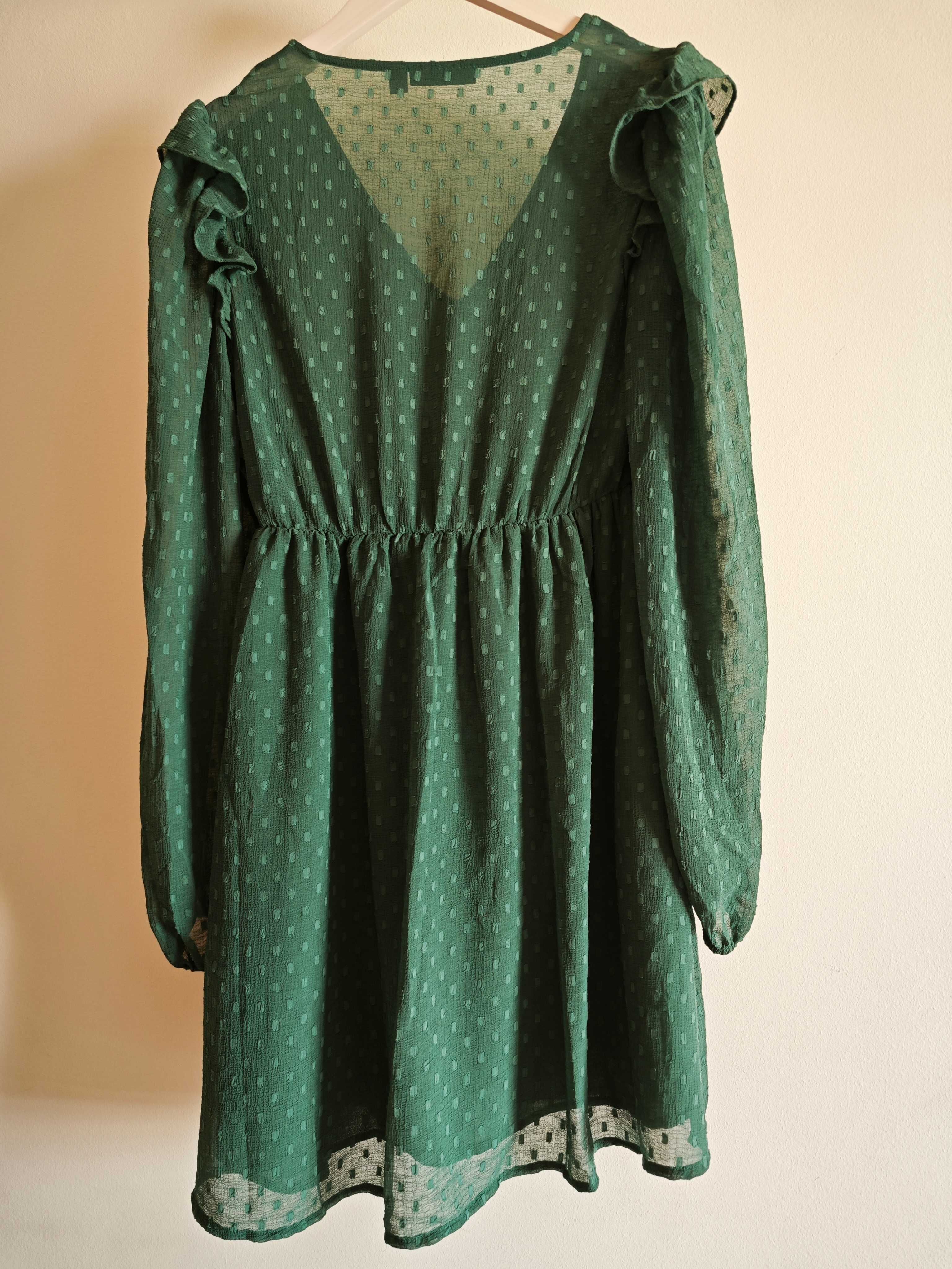 Vestido folhos Kiabi