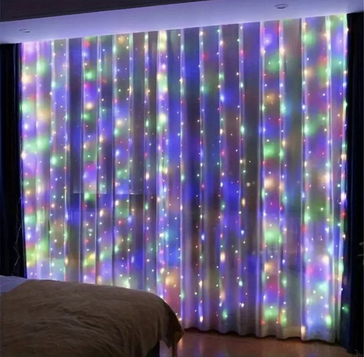 Kurtyna świetlna 300led lampki choinkowe girlanda  + pilot