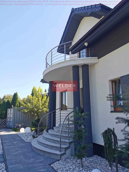 Balustrada stal nierdzewna harfa malowana antracyt