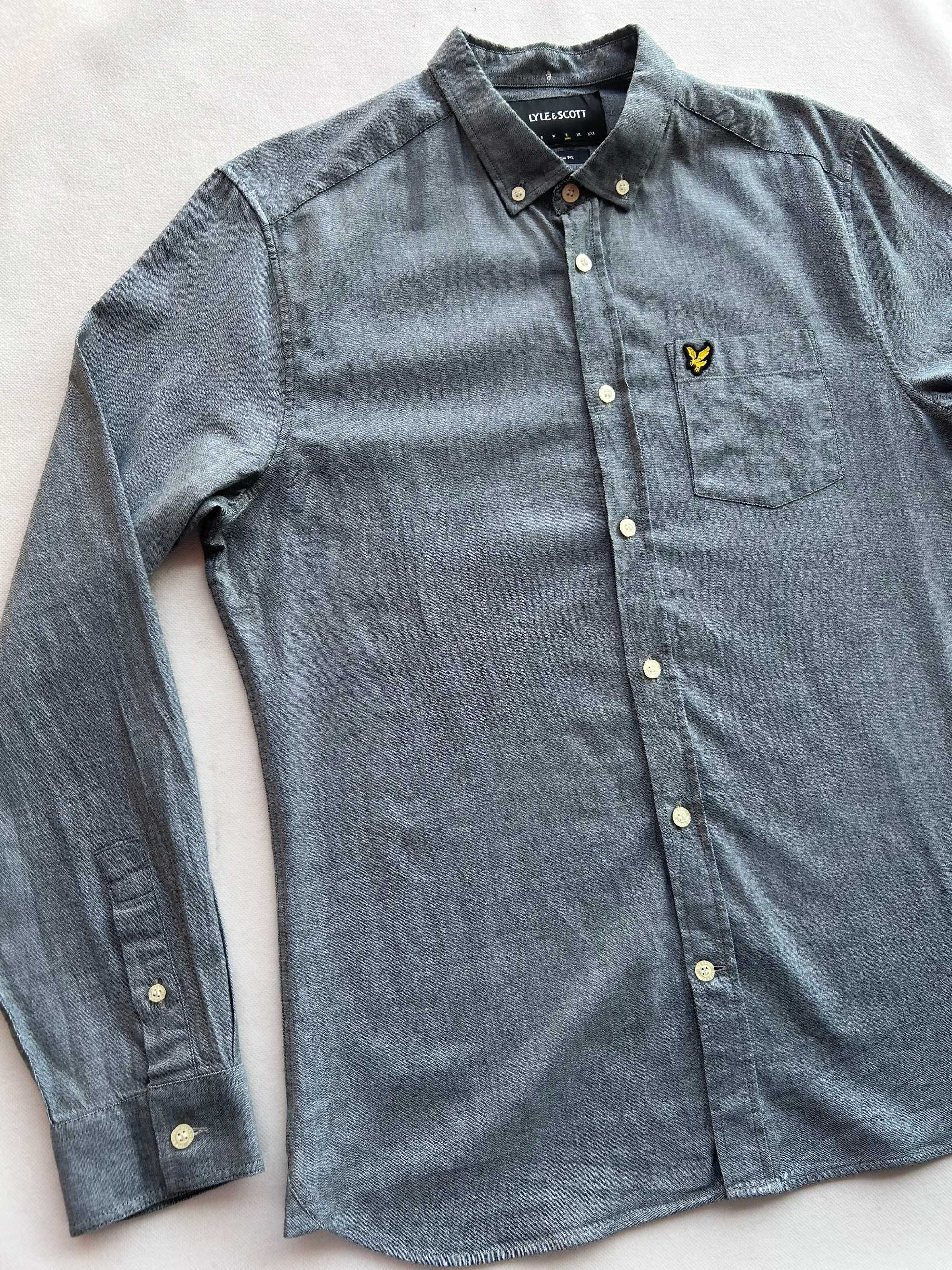 Lyle & Scott _ Szara koszula L _ Slim Fit _ elastan