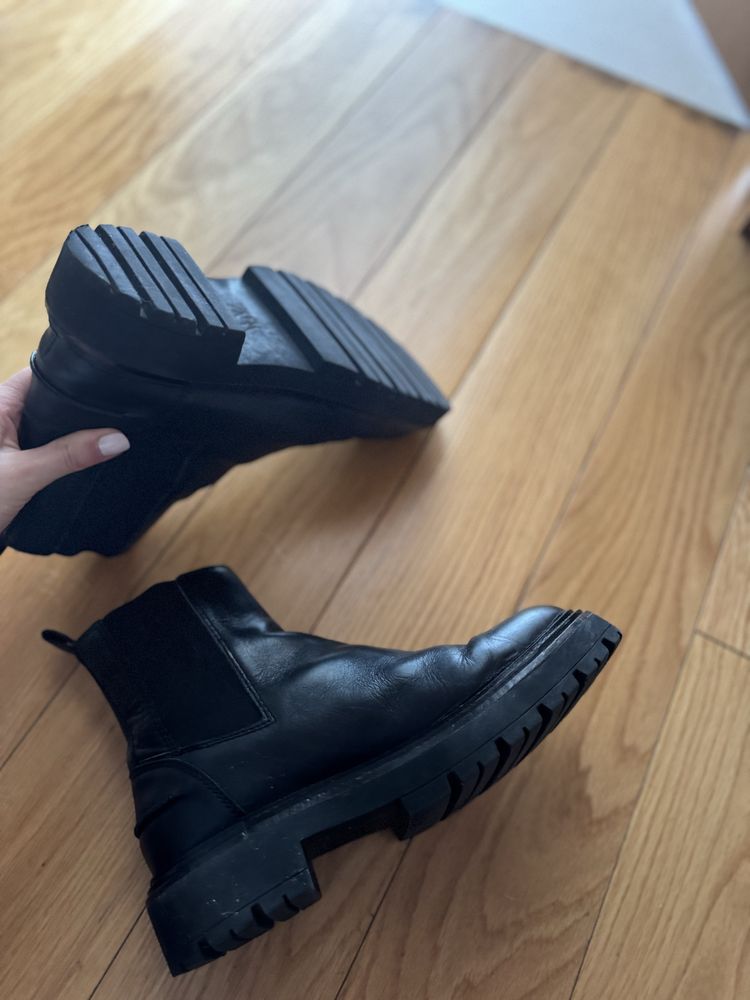 Botas pele chelsea 37 zara novas