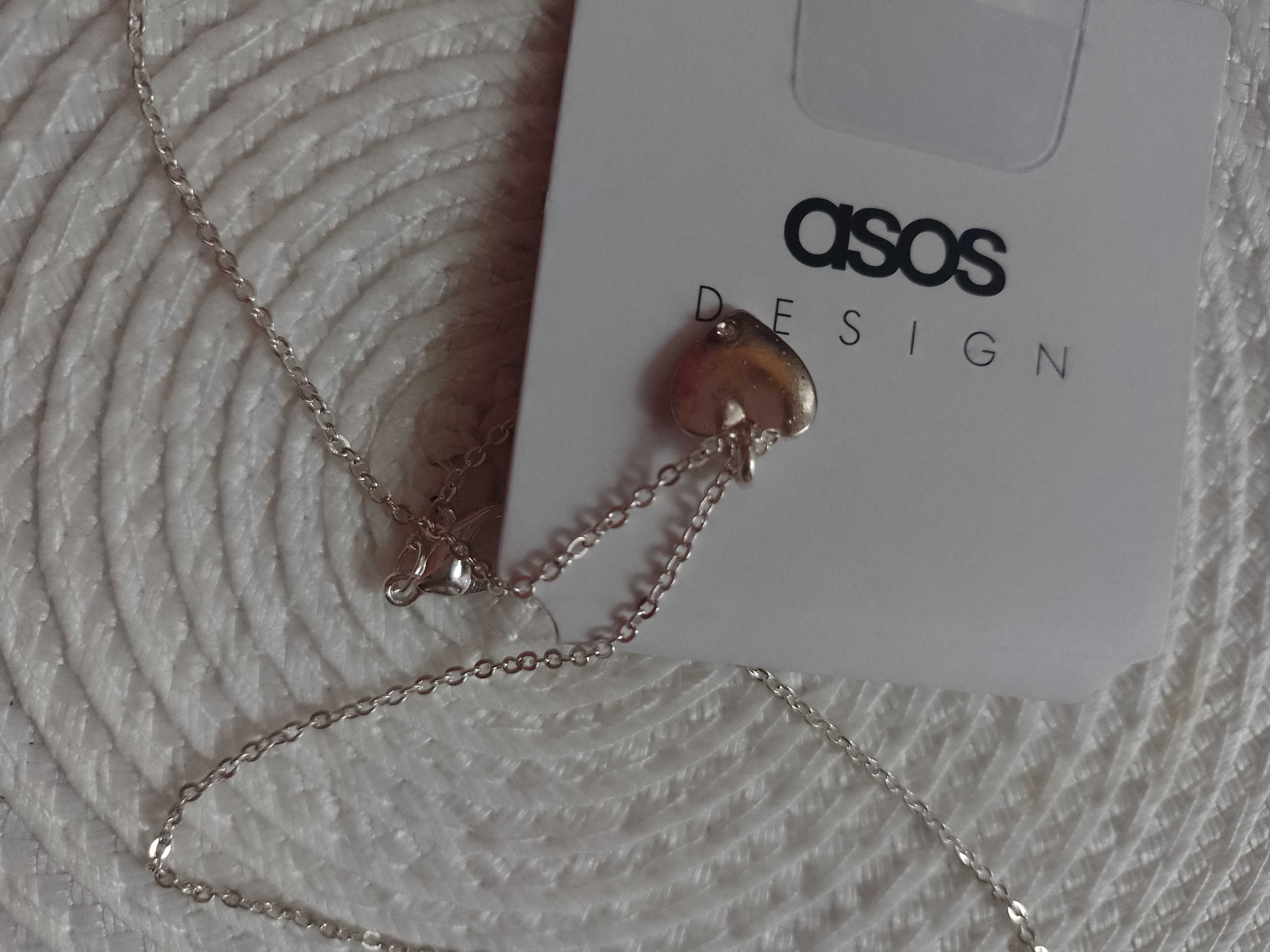 ASOS/Ekskluzywny łańcuszek z ozdobną zawieszką , serce, NOWY