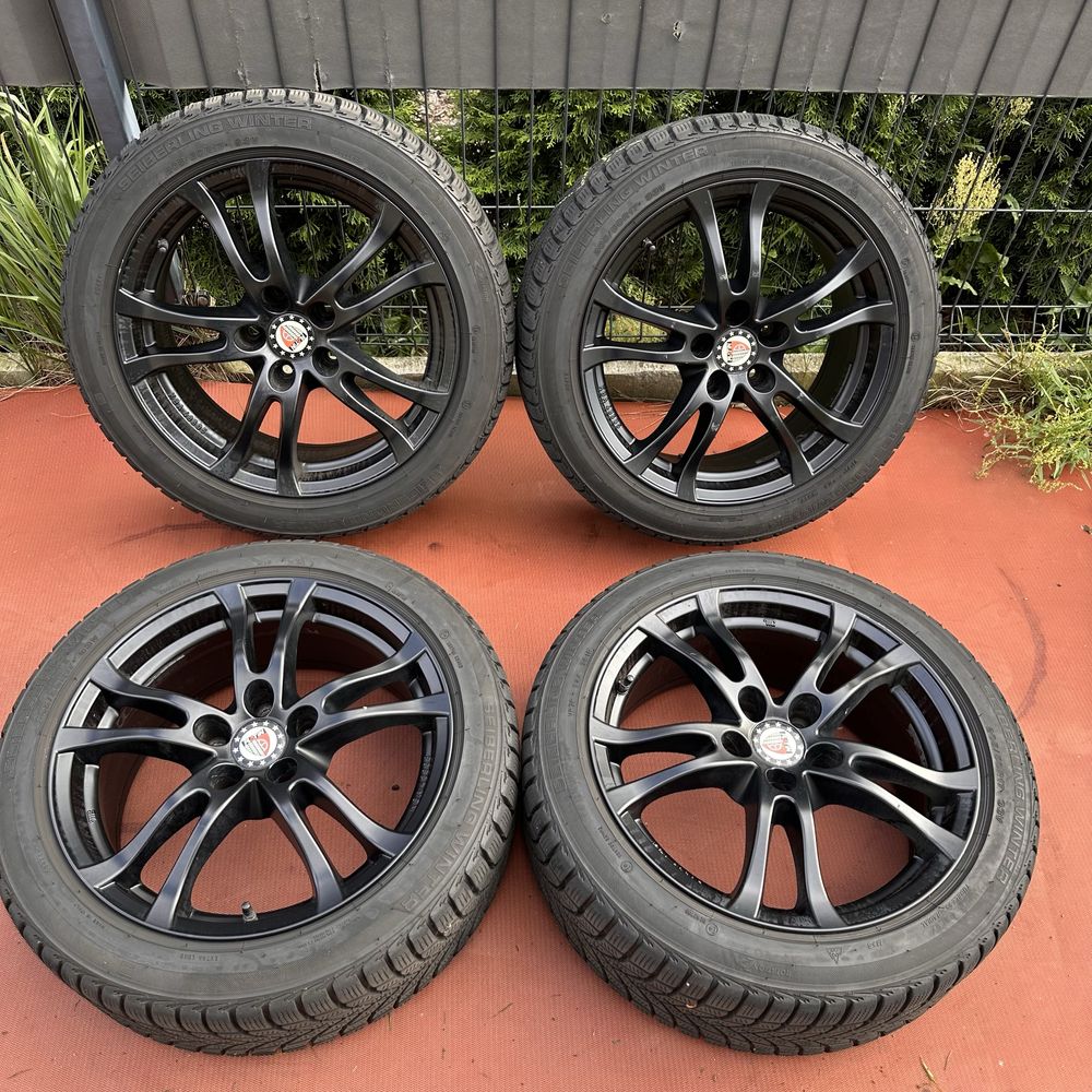 Czarne alufelgi 17 Anzio Turn 7.5x17 ET35 5x120 w bdb stanie wysyłka