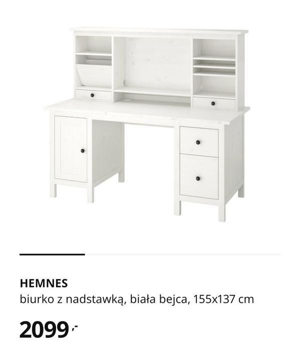Biurko Ikea hemnes białe