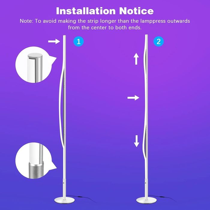 Lampa podłogowa RGB WIFI