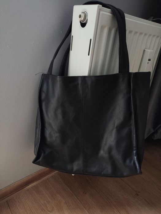 Skórzana torebka damska shopperka A4
