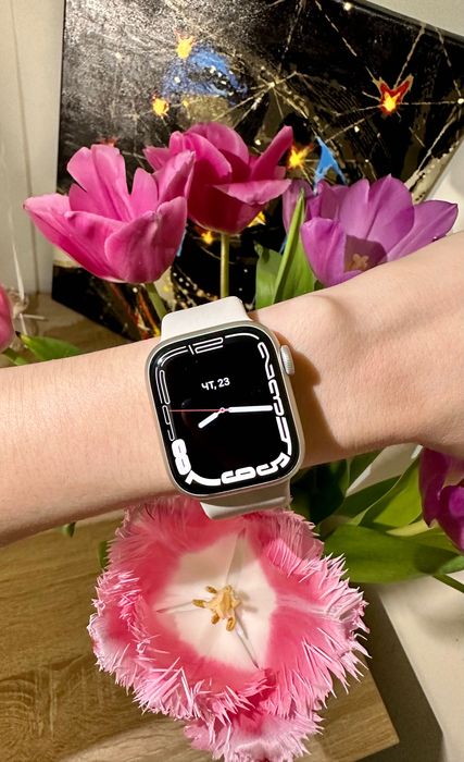 Ремешок на часы эпл watch 5/6/7 серии 38/40/41мм НОВЫЕ! Starlight