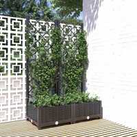 Donica ogrodowa z kratką, czarna, 80x40x121,5 cm technorattan pergola