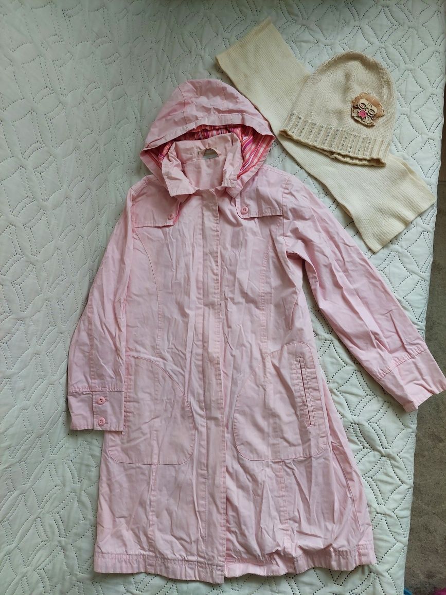 Пакет одежды на 8-9 лет 140р куртка водолазка юбка штаны плащ шапка