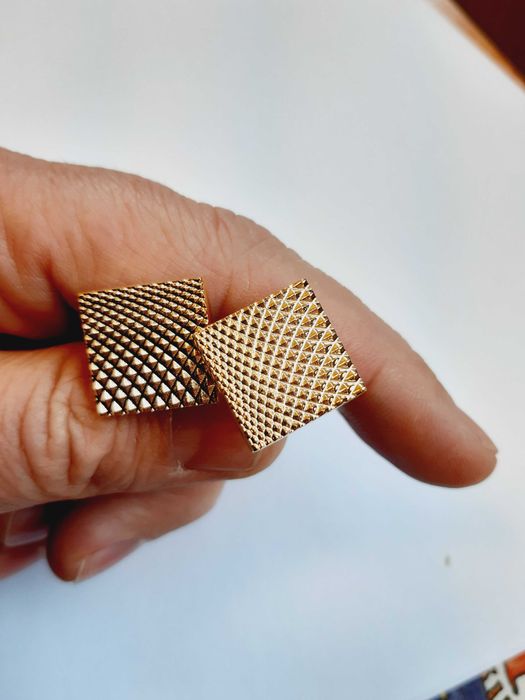 Złote spinki do mankietów mankietowe do koszuli ślub komunia