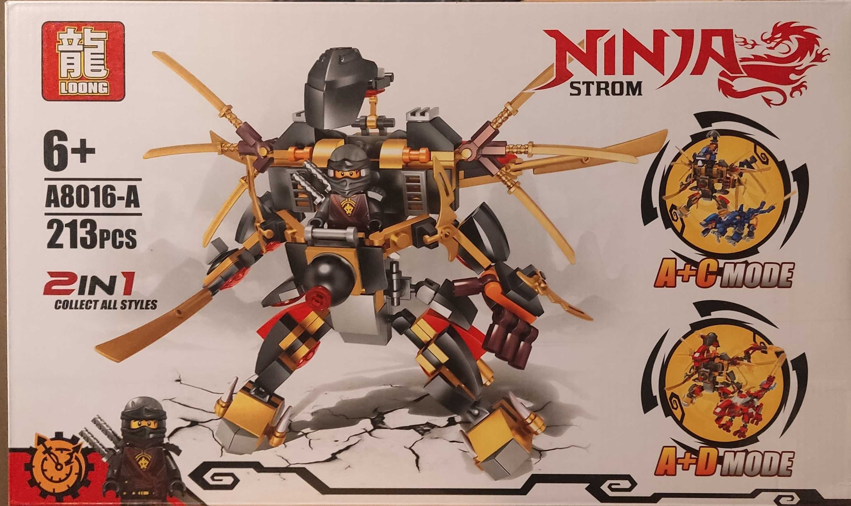 Klocki Ninja Go robot wojownik 213 elementów kompatybilnych z lego