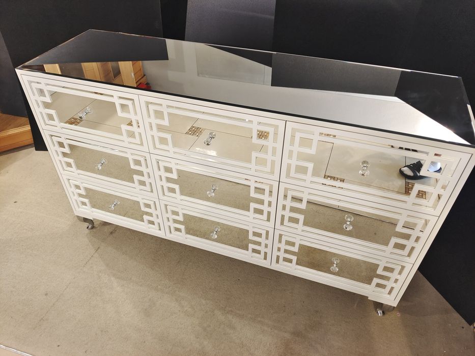 Komoda 170cm Glamour, lustra, ornamenty