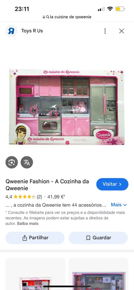 A cozinha da Qweenie com 44 acessórios