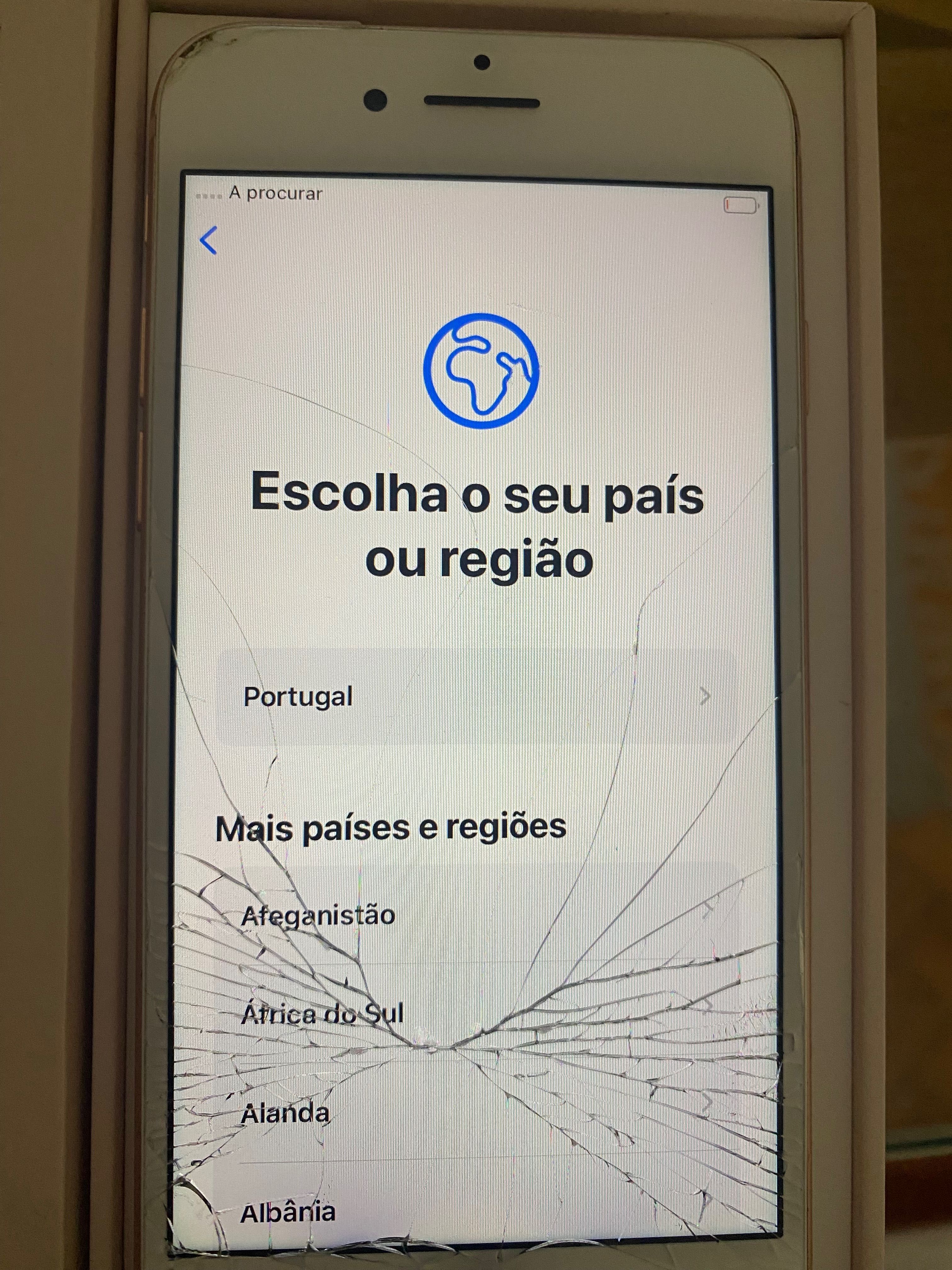iPhone 8 rosa com caixa e capa ptotectora