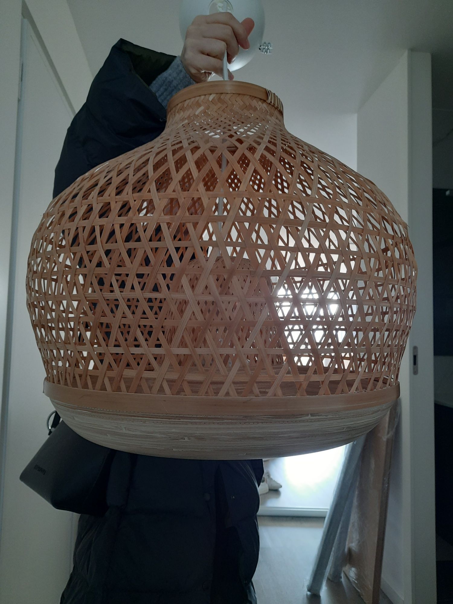 Candeeiro suspenso bambu ikea MISTERHULT