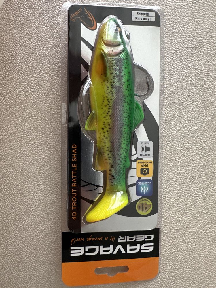 Savage Gear Guma 4D Trout Rattle Shad 17cm / 80g