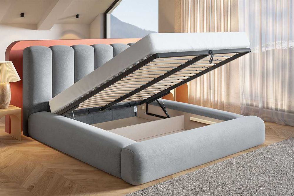Łóżko tapicerowane bukla bed OLAF 140x200 160x200 180x200 pojemnik