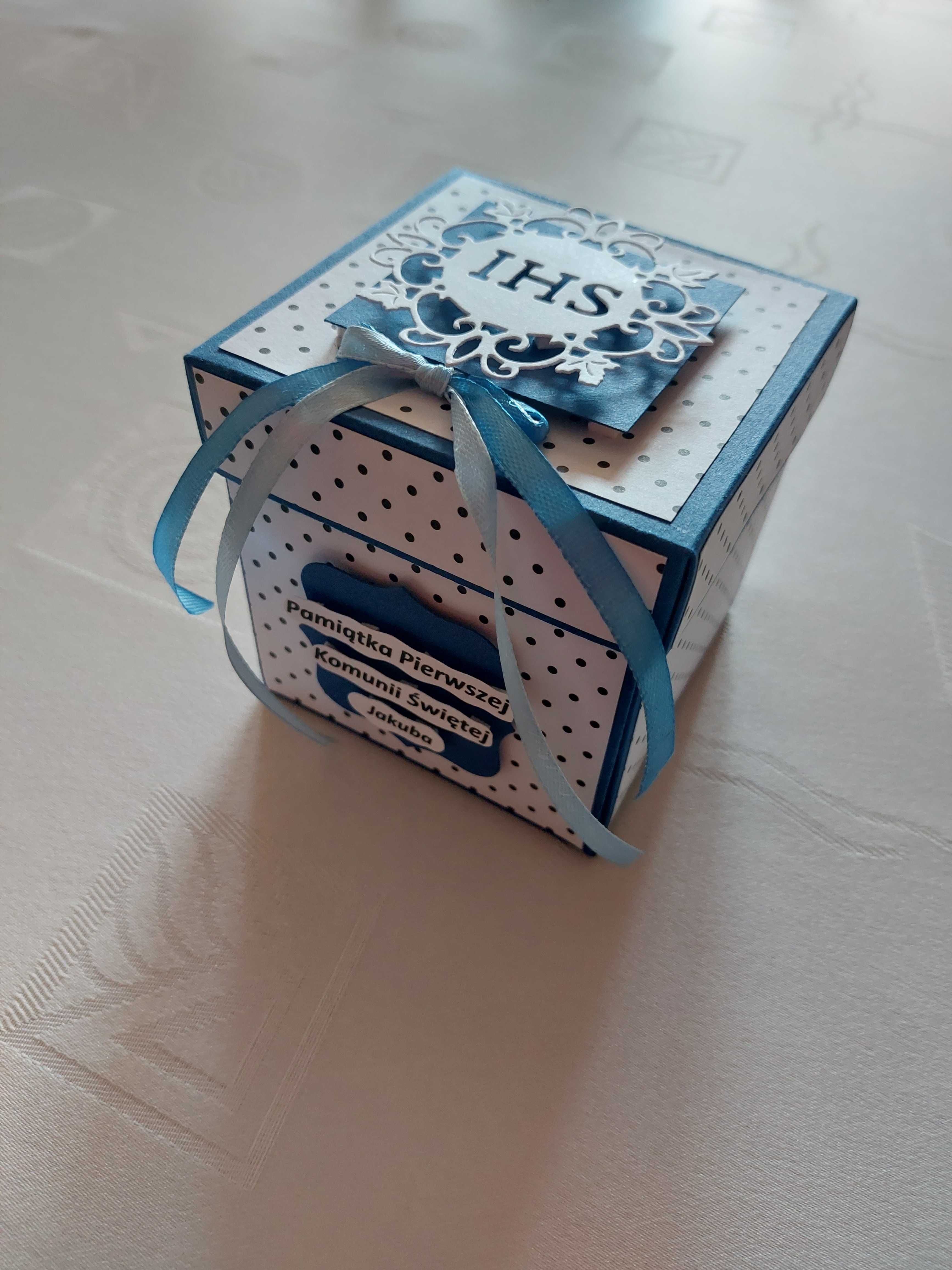 WYPRZEDAŻ!Exploding box,  pudełko z życzeniami Pierwsza Komunia Święta