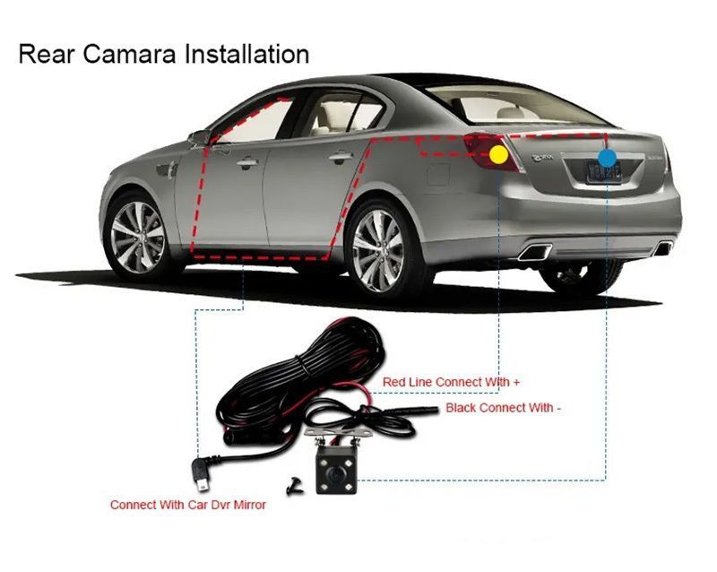 Wideorejestrator samochodowy DVR-01 Lusterko 4,0 cala + kamera cofania
