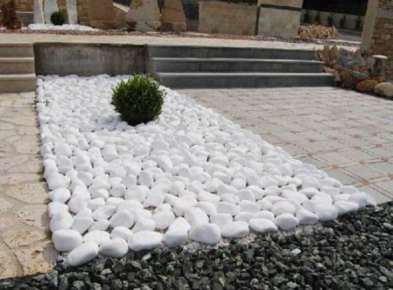 ŚNIEŻNOBIAŁY OTOCZAK - GRYS GRECKI Thassos - Biały Kamień Marmur Żwir