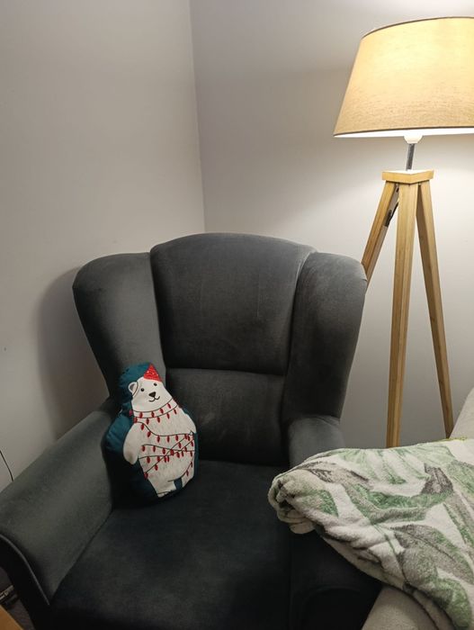 Fotel uszak ciemny granat