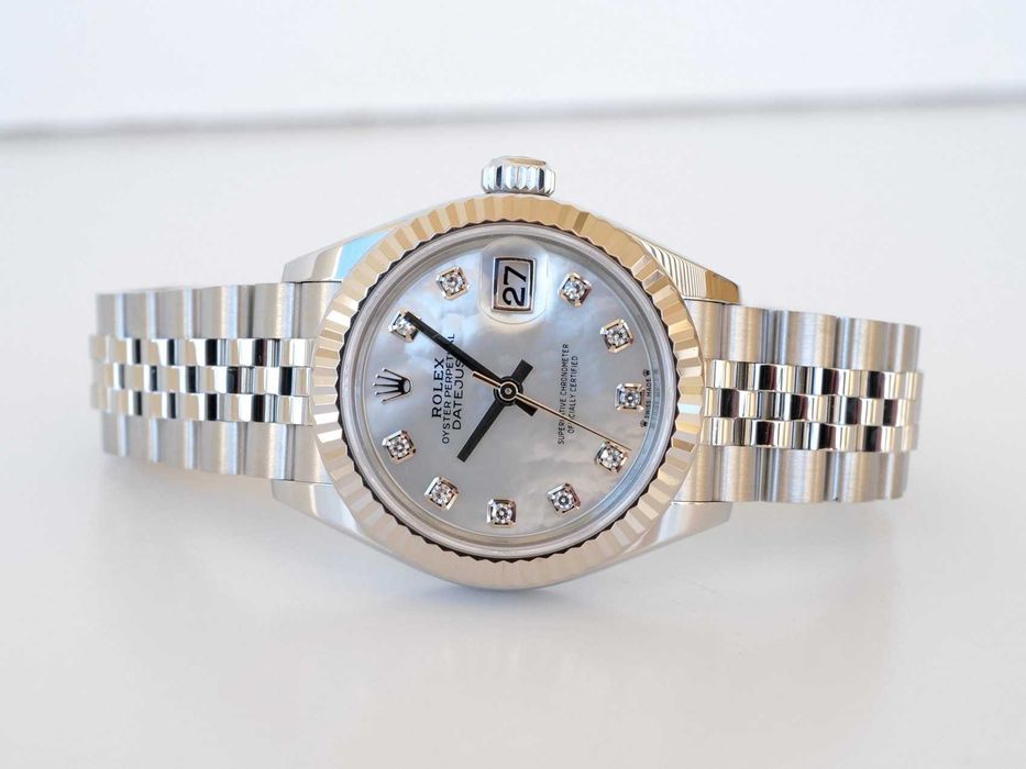 Rolex Lady-Datejust 28mm Jubilee Steel 18K White Gold MOP Diamond Dial