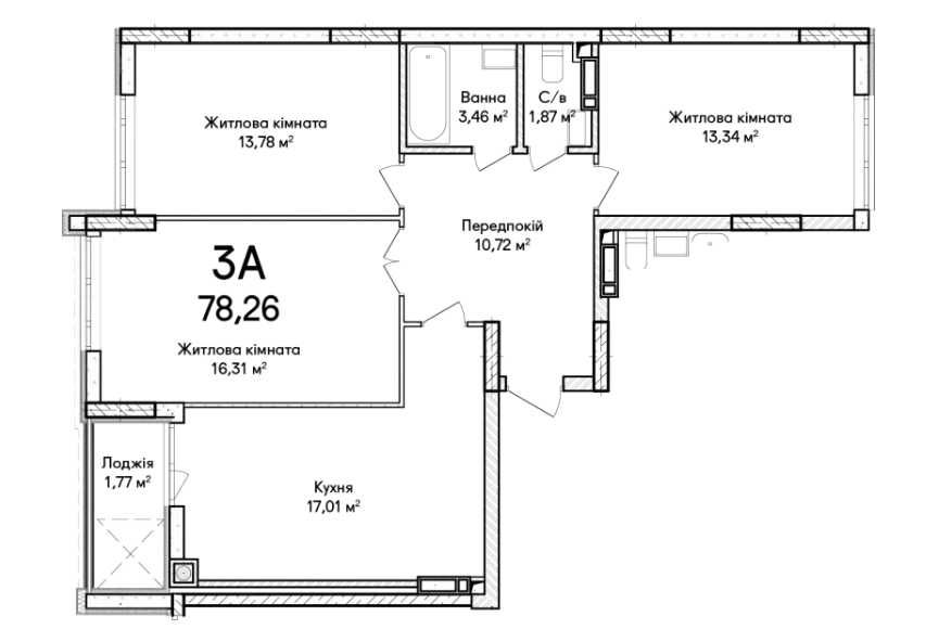 Трикімнатна квартира в ЖК Синергія. Двір без авто