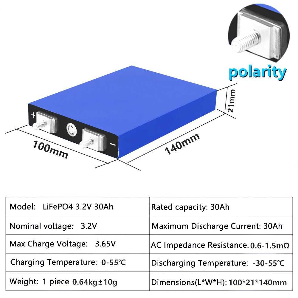 Аккумулятор LiitoKala 30Ah LiFePo4 5C 3.2v литий-железо-фосфат