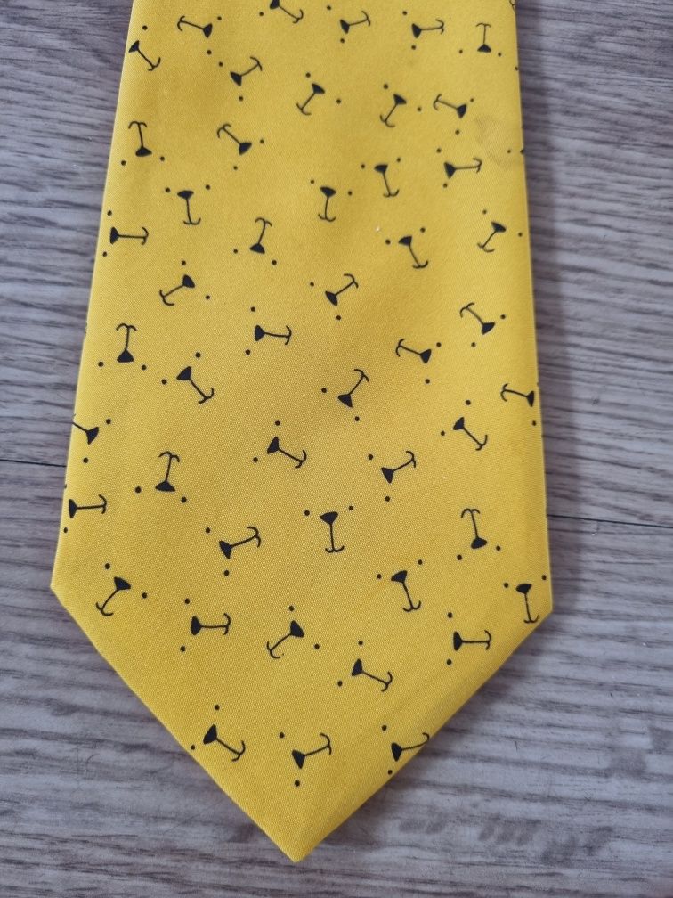 Krawat żółty granatowy tylko 15 zł