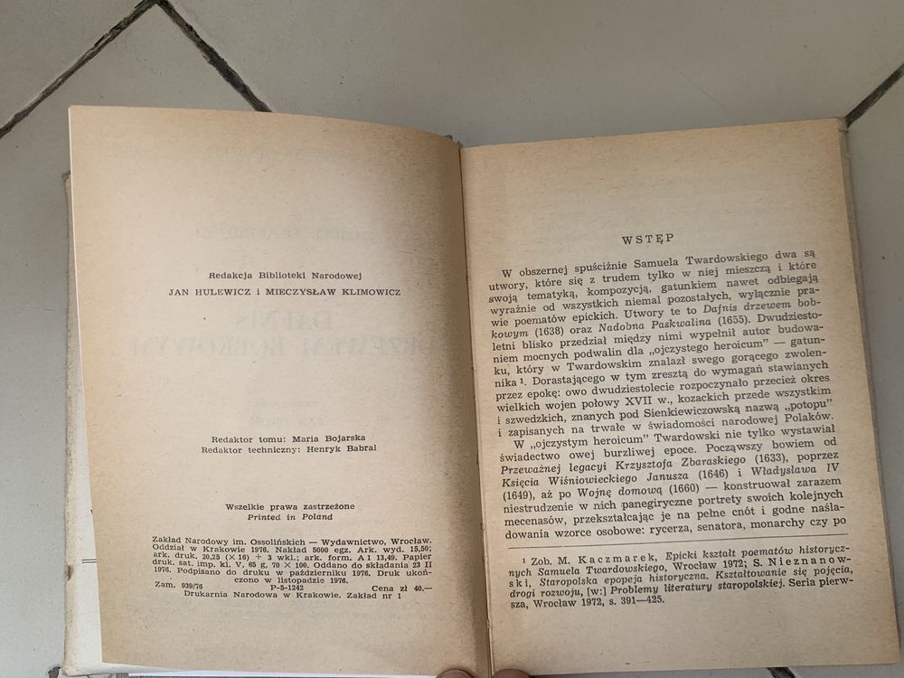 Biblioteka narodowa. Samuel Twardowski. Dafnis drzewem bobkowym