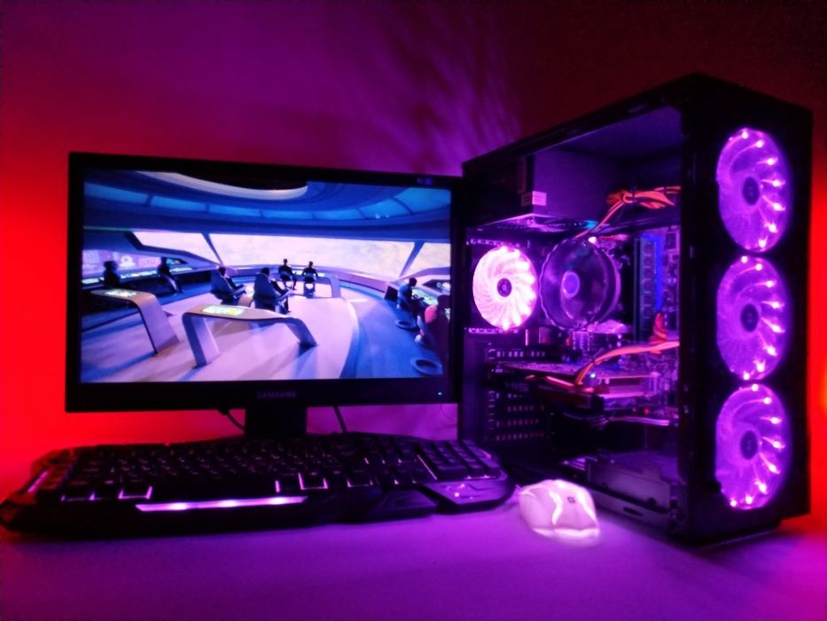 Ігровий комп'ютер ПК +монітор 22 + 570 RX 4 GB + ссд 120 гб + 8 ядер