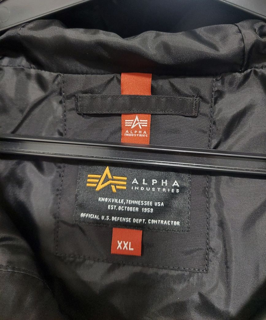 Kurtka Anorak Alpha Industries czarna rozmiar XXL