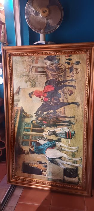 Quadro com pintura em relevo