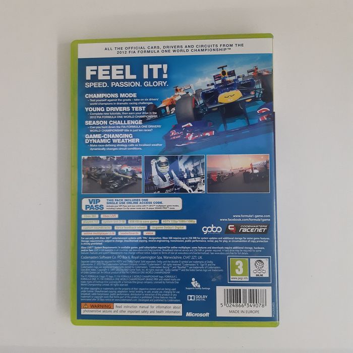 Gra F1 2012 xbox 360