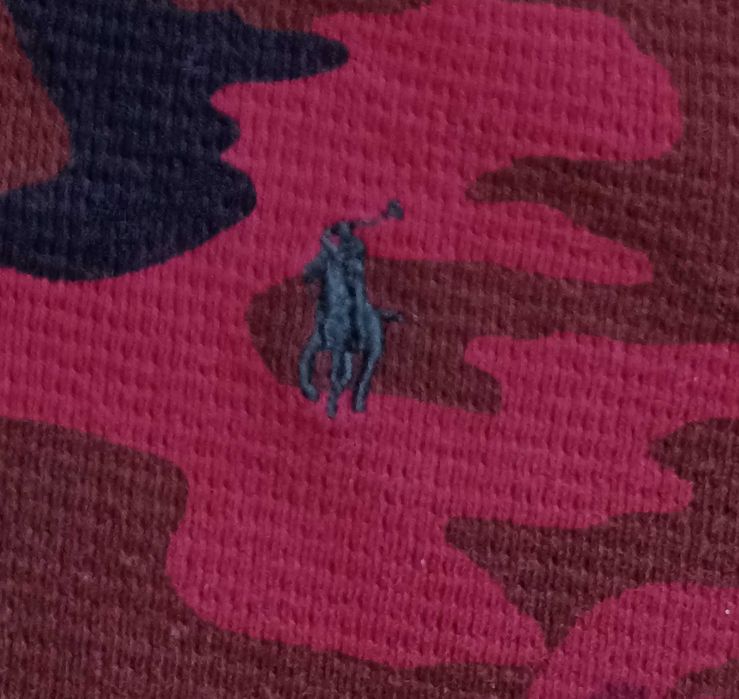 Ralph Lauren bordowy czarny longsleeve moro M