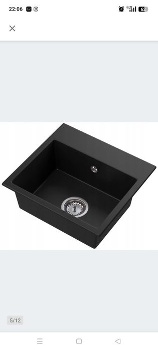 Zlewozmywak granitowy Milo jednokomorowy Plus bateria