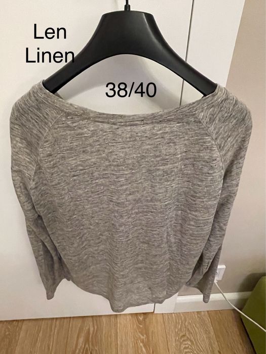 Monoprix Top bluza z długim rękawem czysty len damska oversize M/L mi