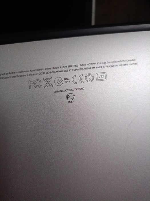 Відправленно MacBook Air A1370 • 11" • SSD •
