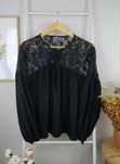 Bawełniana koszula z koronką wiązana bluzka elegancka oversize M, 38