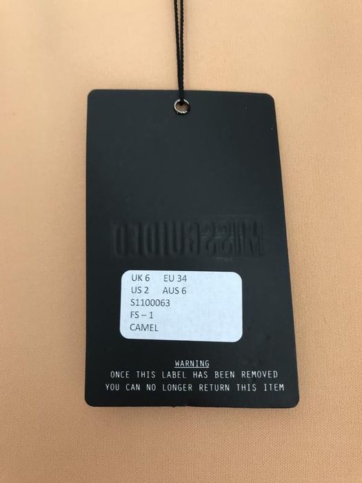 MISSGUIDED Новая юбка карандаш беж разрез спереди